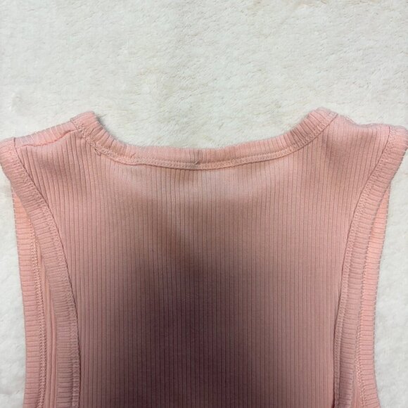 Aritzia Wilfred Womens Tank Top High Neck XS Light Pink Minimalist Closet Staple - Picture 6 of 7